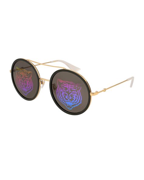 gucci tiger multicolor round sunglasses|gucci round sunglasses for women.